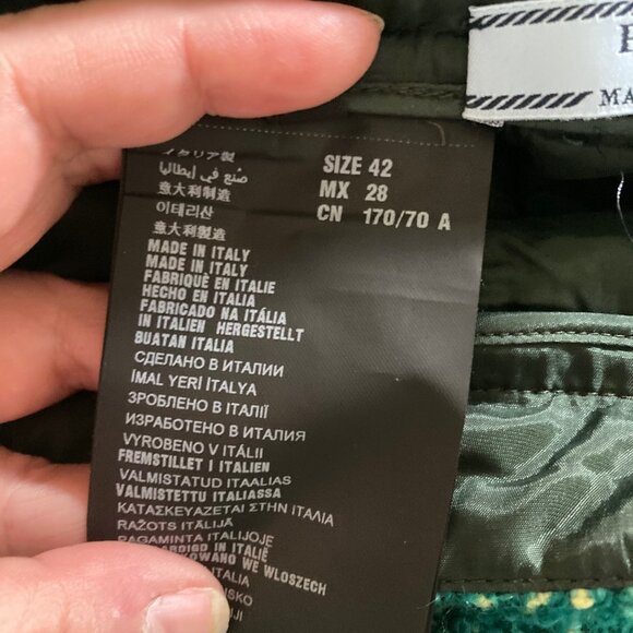 Prada Fall 2015 Green Tweed Ensemble Pants Vest with Mink Fur Accents IT 42 US 6 - Picture 10 of 16